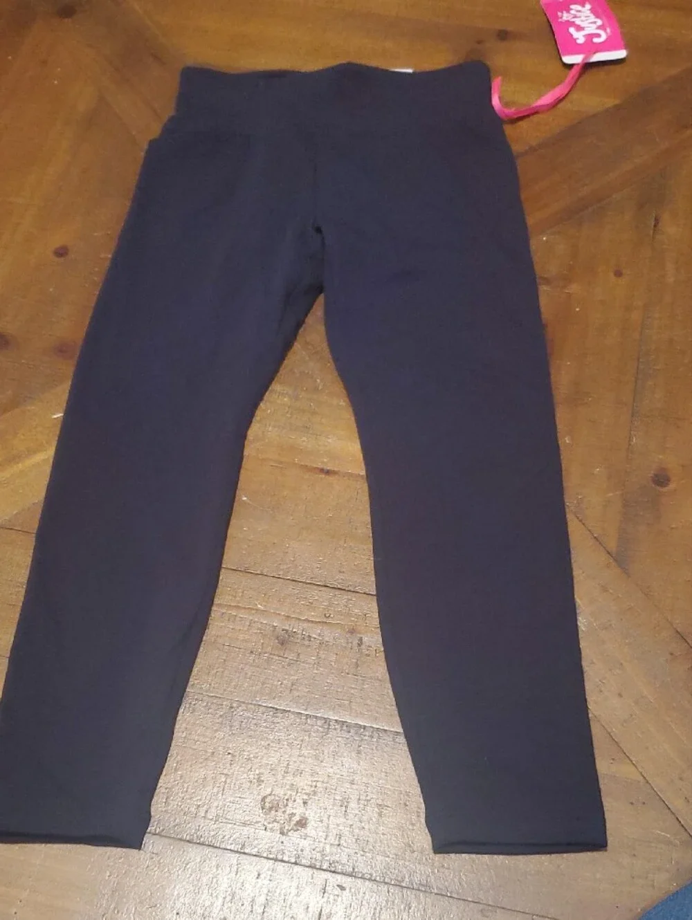 Justice Black Leggings with Pink Brand Tag